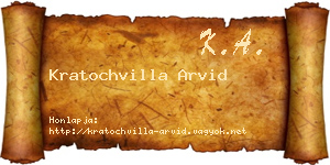 Kratochvilla Arvid névjegykártya